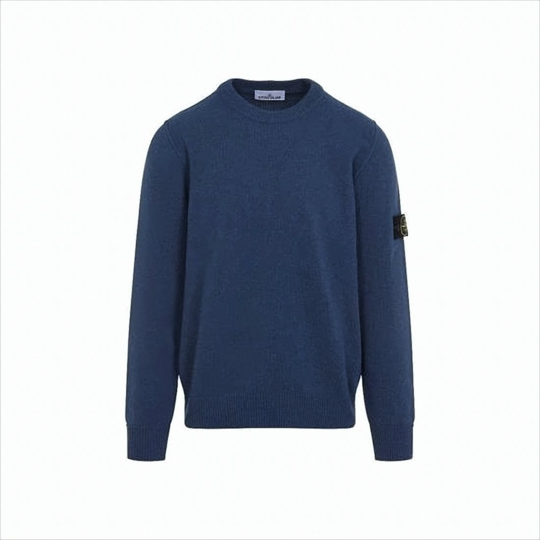 Stone Island Crew Neck Wool Blend Sweater With Distinctive Patch Detail