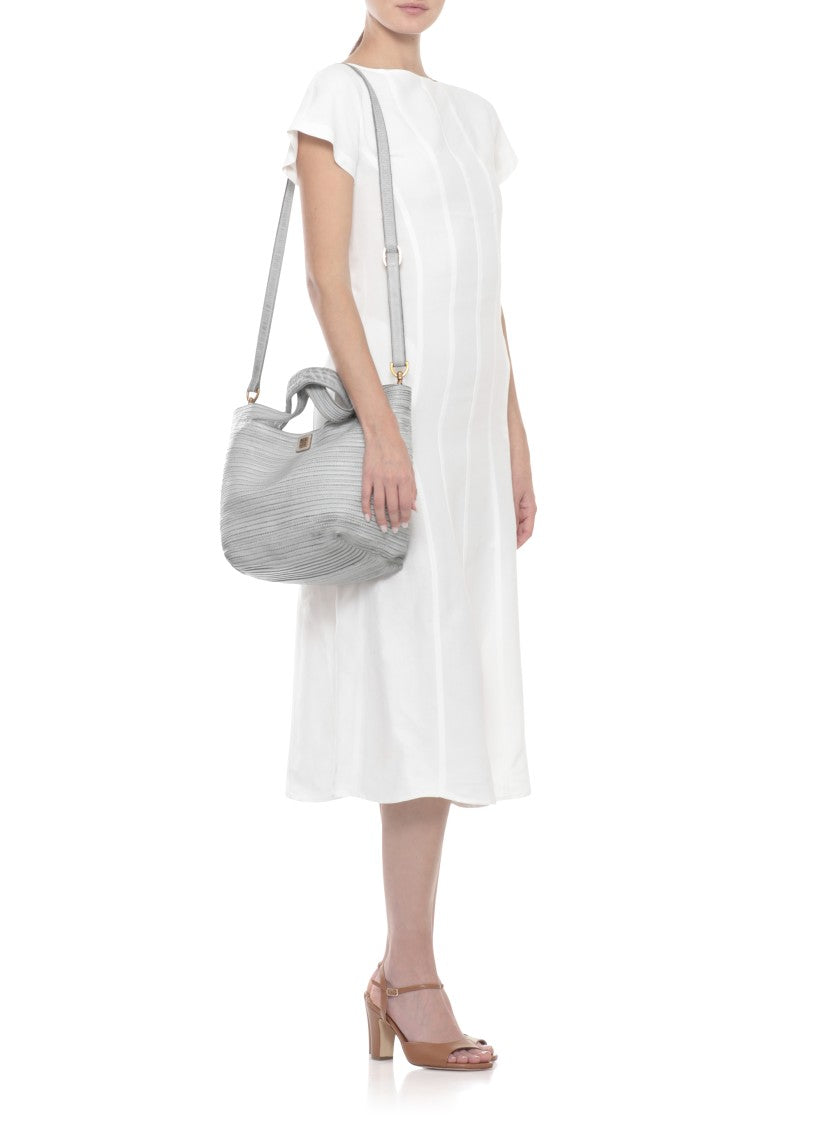 Majo Textured Light Blue Leather Shoulder Bag With Versatile Carrying Options