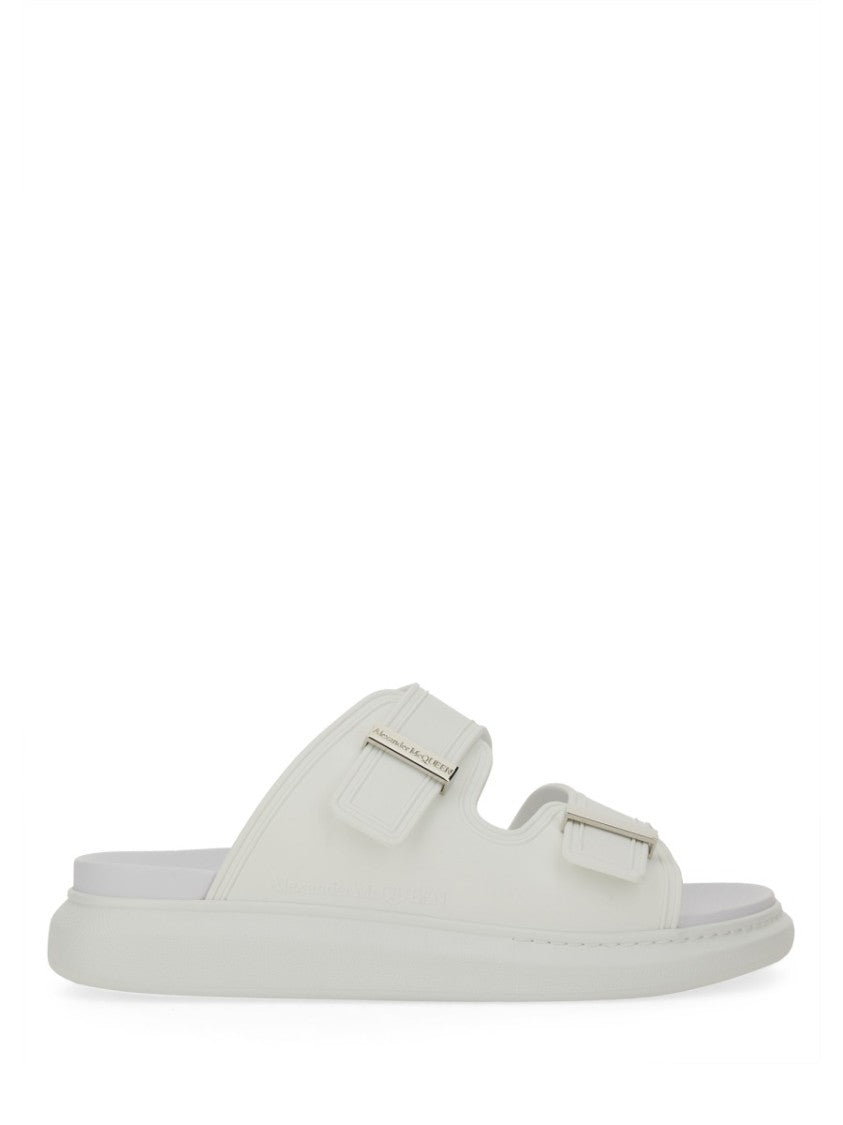 Alexander Mcqueen Matte Contoured Footbed Double Buckle Sandals