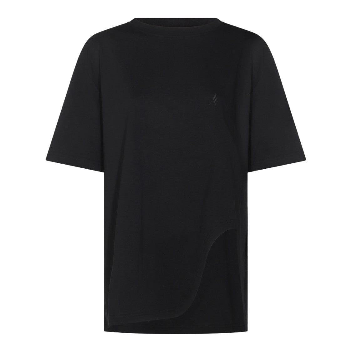 The Attico Relaxed-Fit Black T-Shirt With Asymmetrical Hem