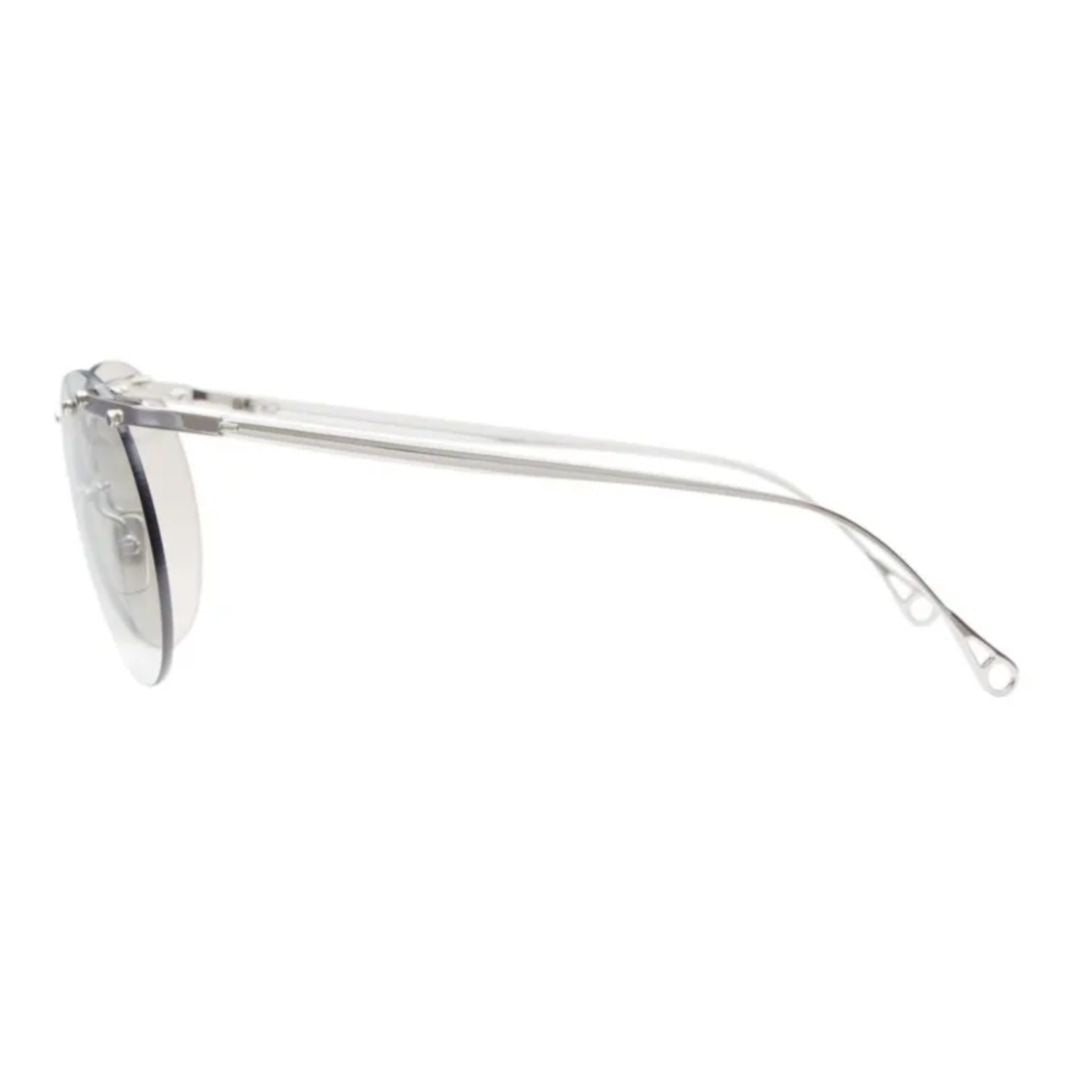 Innerraum O01 Round Frame Gradient Grey Sunglasses With Transparent Silver-Toned Metal