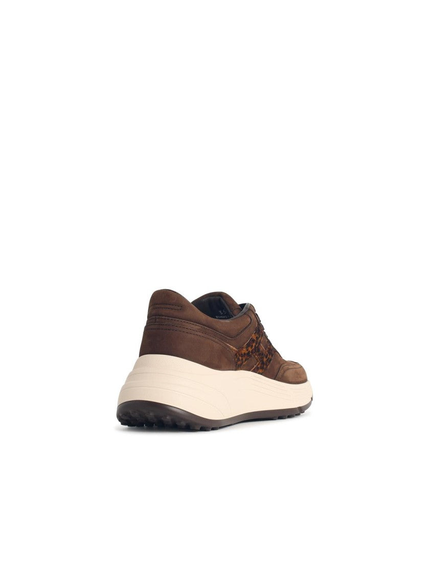 Hogan 'Hi-Fi' Brown Suede Sneakers