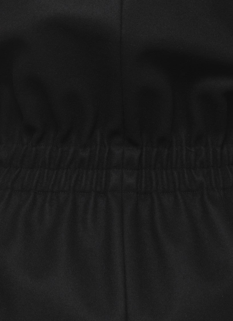 The Andamane Black High-Neck Belted Wool Blazer