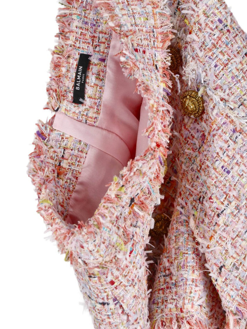 Balmain Multicolor High Waist Tweed Shorts