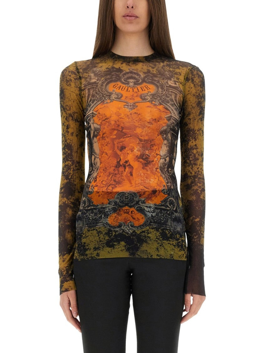 Jean Paul Gaultier Slim-Fit Top With Striking Ornate Print