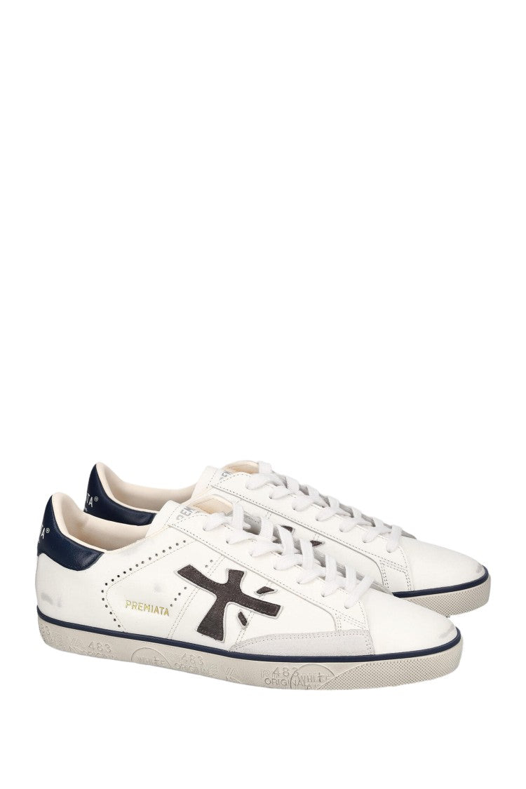 Premiata White Steven Leather Sneakers