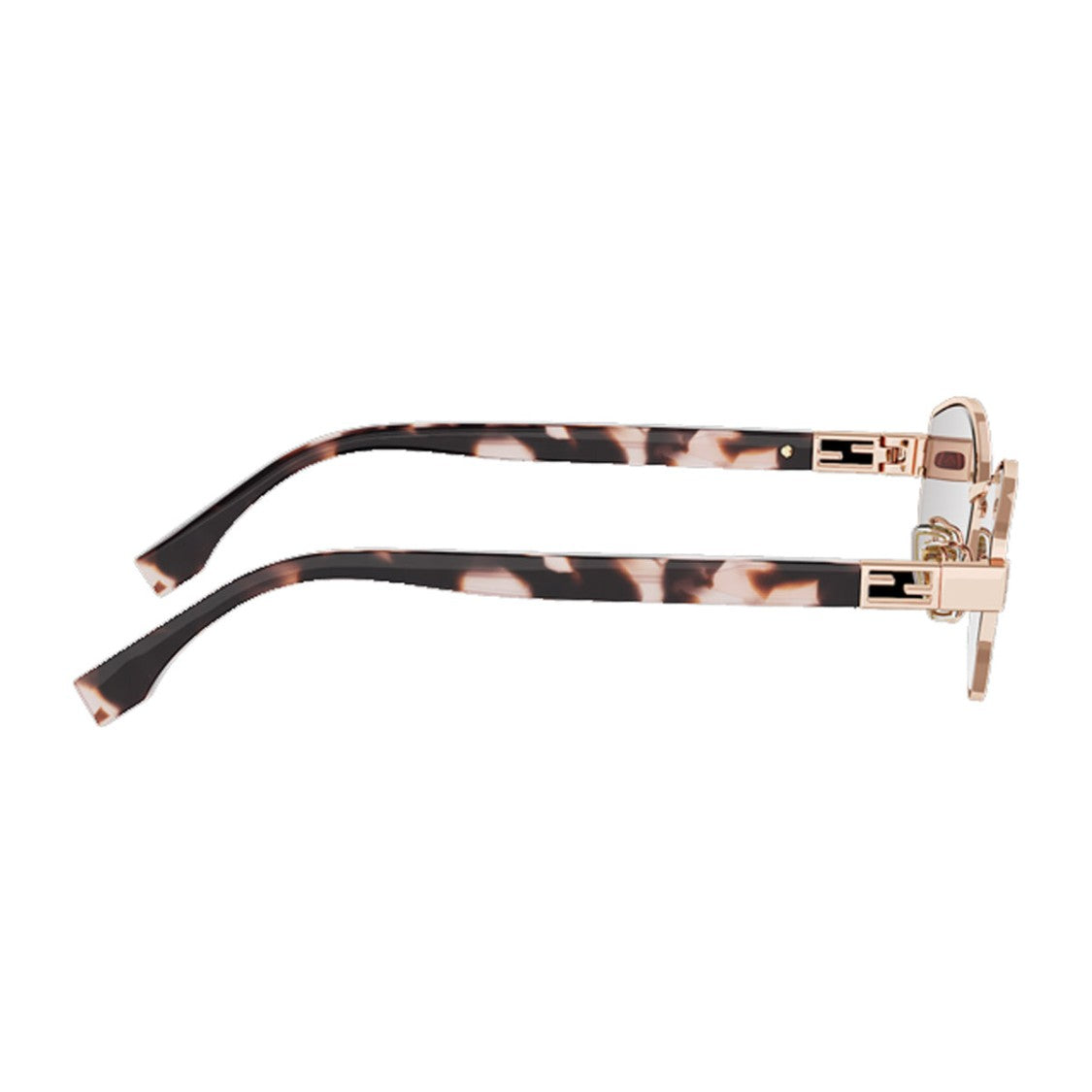 Fendi Pink Tube Fe40216u Geometric Metal Sunglasses