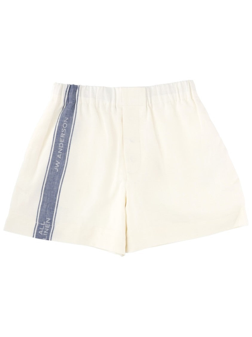 J. W. Anderson Relaxed Fit Logo Linen Shorts