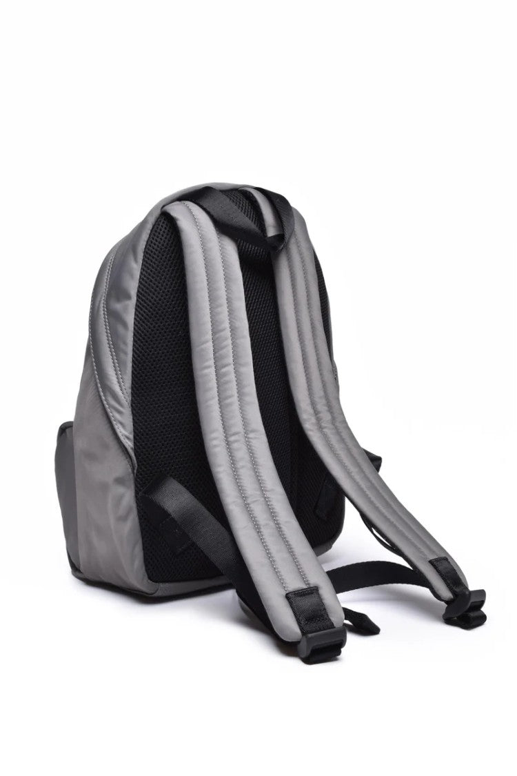 Diesel Durable Grey Nylon Backpack With Zip Closure And Padded Straps