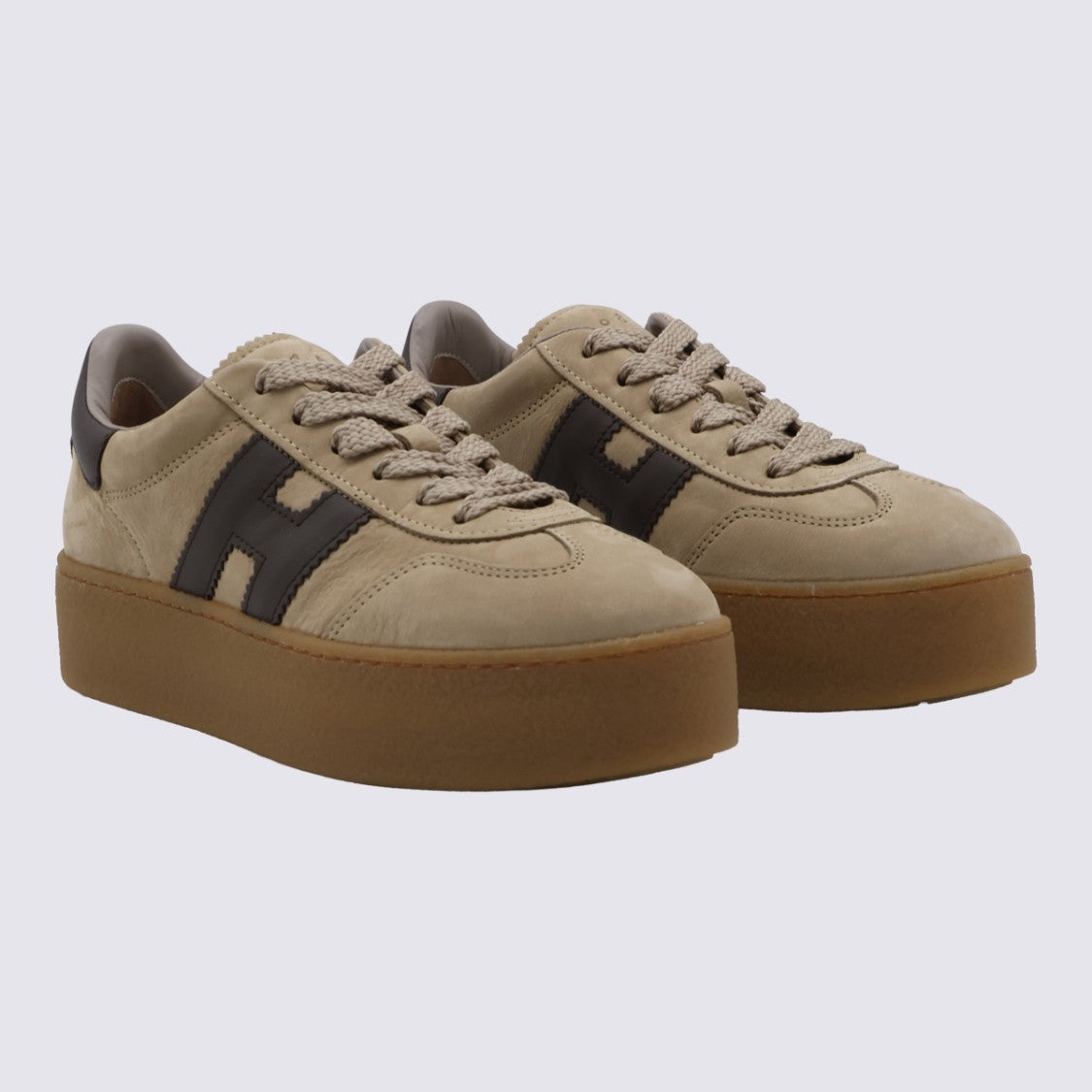Hogan Platform Sneakers With Contrasting 'H' Logo And Chunky Sole