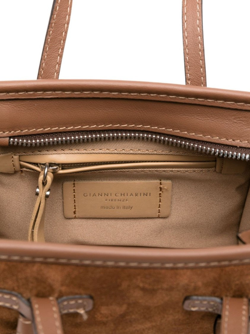 Gianni Chiarini Structured Brown Calfskin Shopper With Detachable Strap