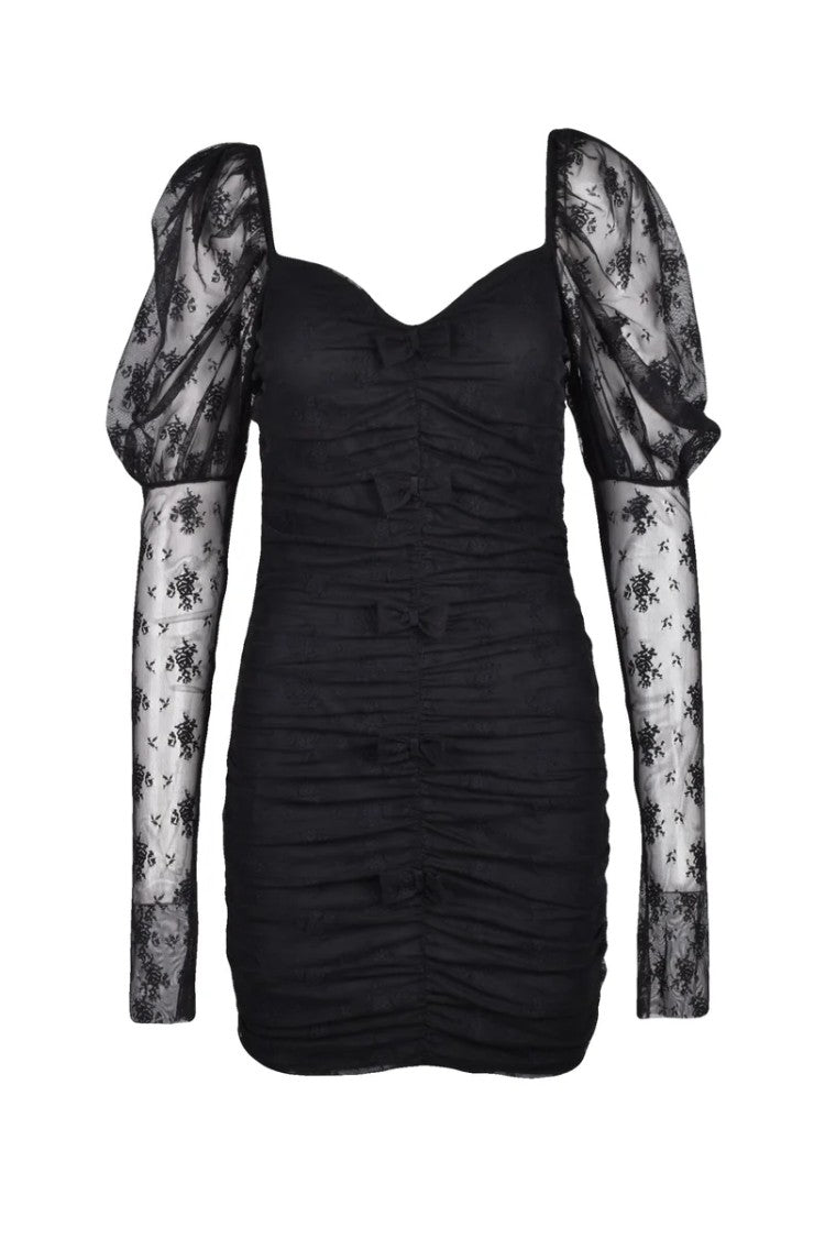 Aniye By Ruched Voile Sheath Dress - Black
