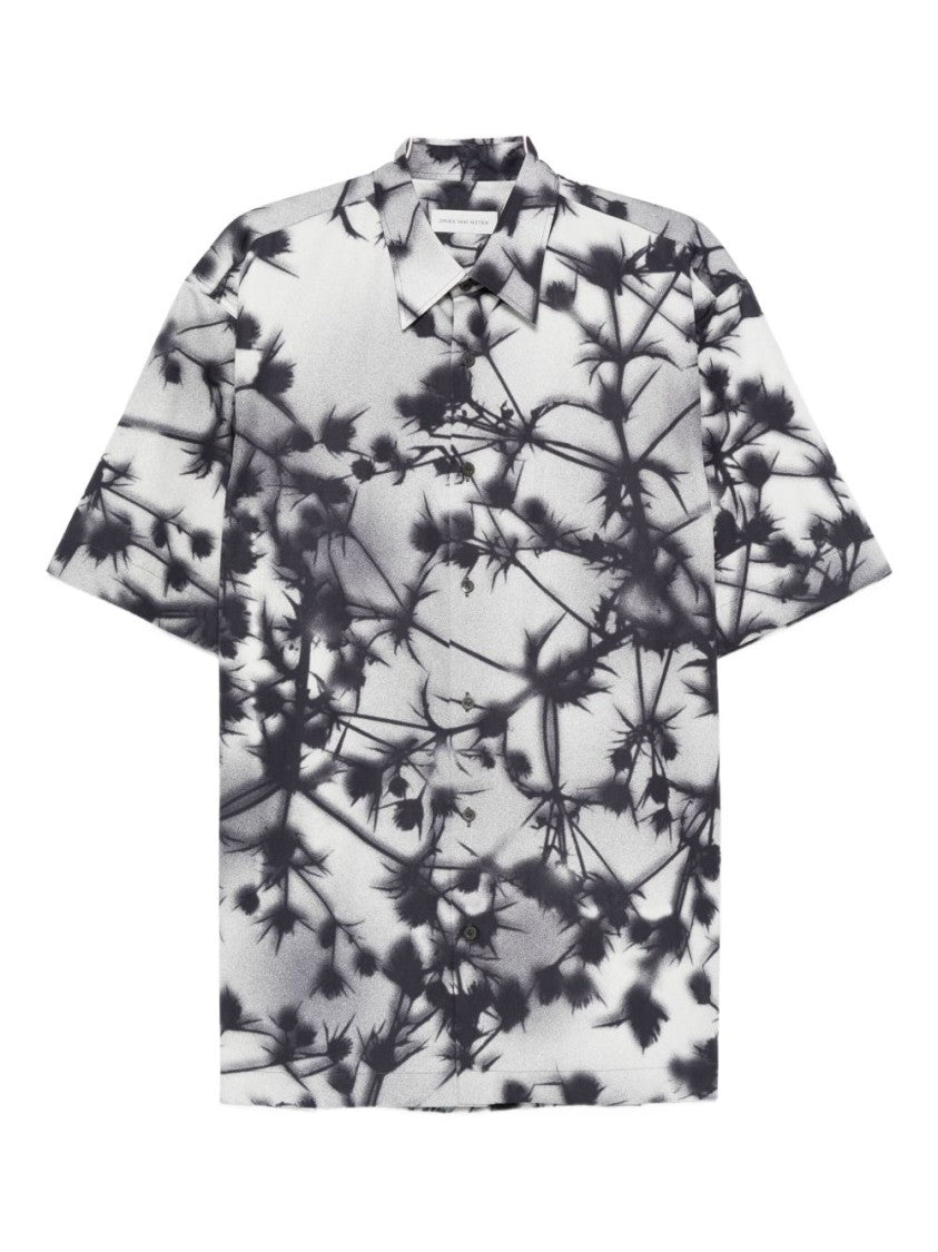 Dries Van Noten Black All Over Floral Classic Shirt
