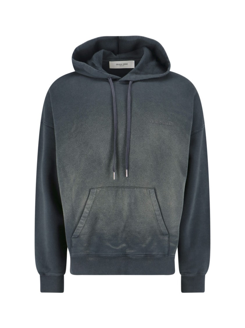 Golden Goose Worn Effect Black Cotton Hoodie