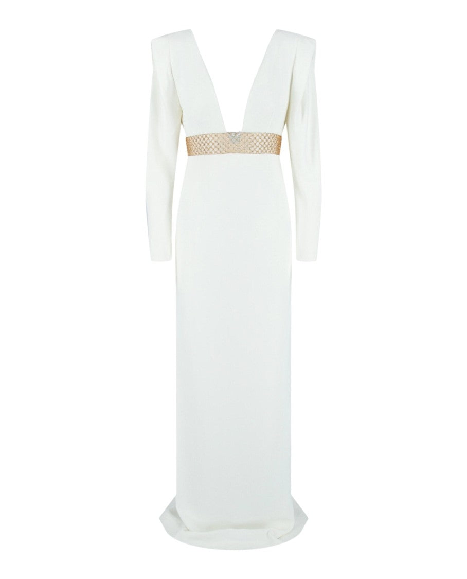 Stella Mccartney Long Sleeve Deep V-Neck Gown