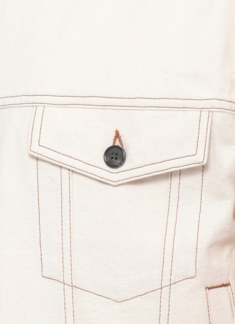 Lanvin Ivory Cotton Flap-Pocket Jacket