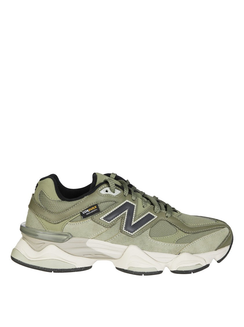 New Balance Layered Olive Green Sneakers With Chunky Sole And Signature Logo