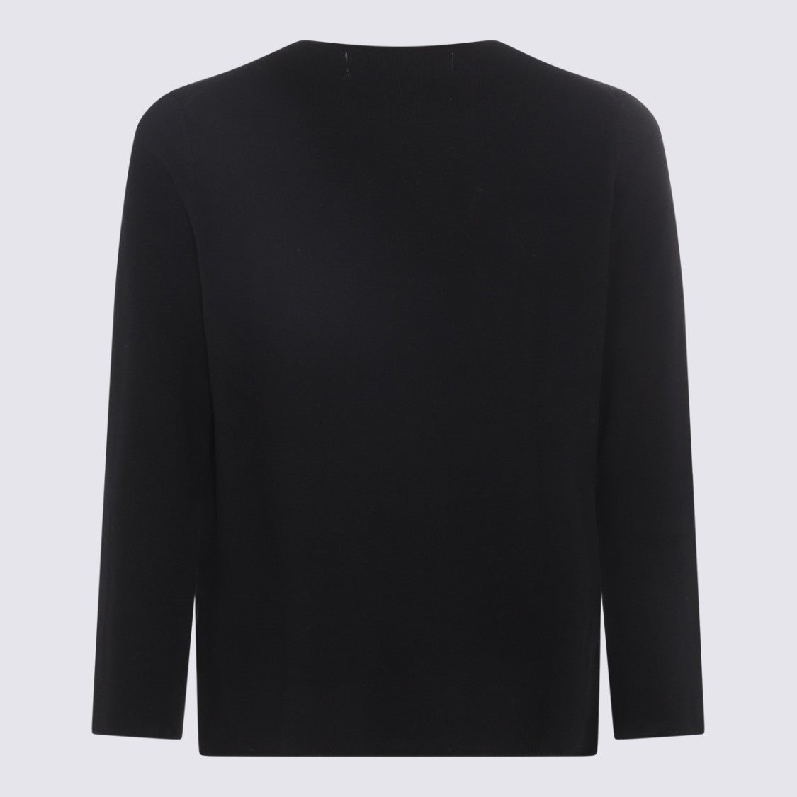 Comme Des Garçons Minimalist Black Sweater With Distinctive Red Heart Emblem