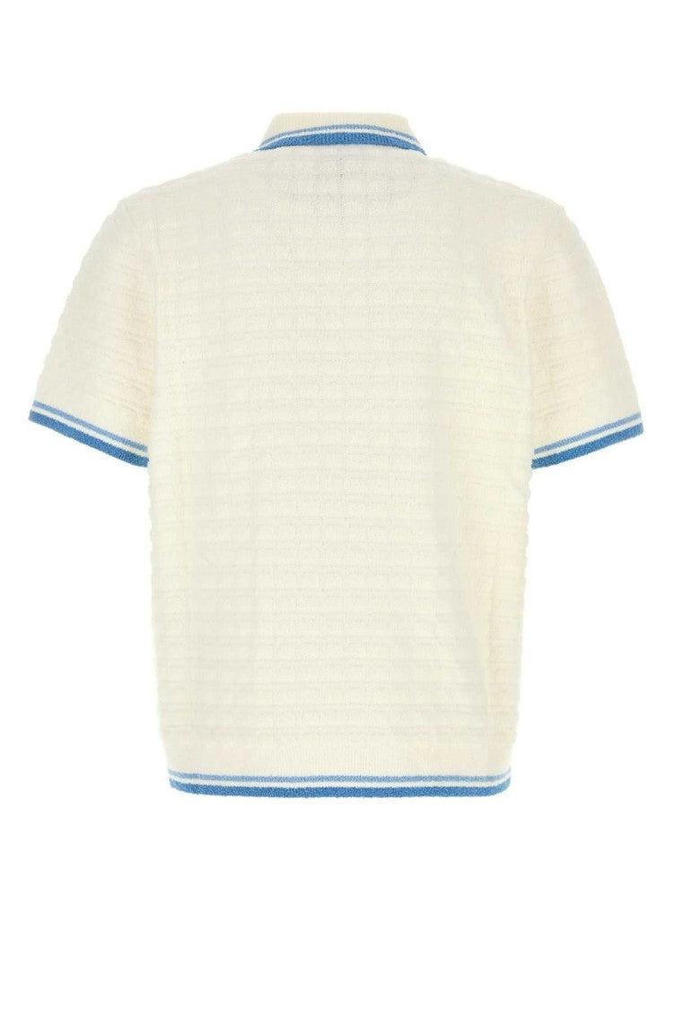 Casablanca Boucle Textured Polo Shirt With Structured Collar