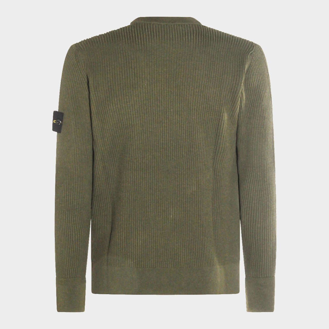 Stone Island Ribbed Knit Sweater With Crew Neckline And Signature Patch