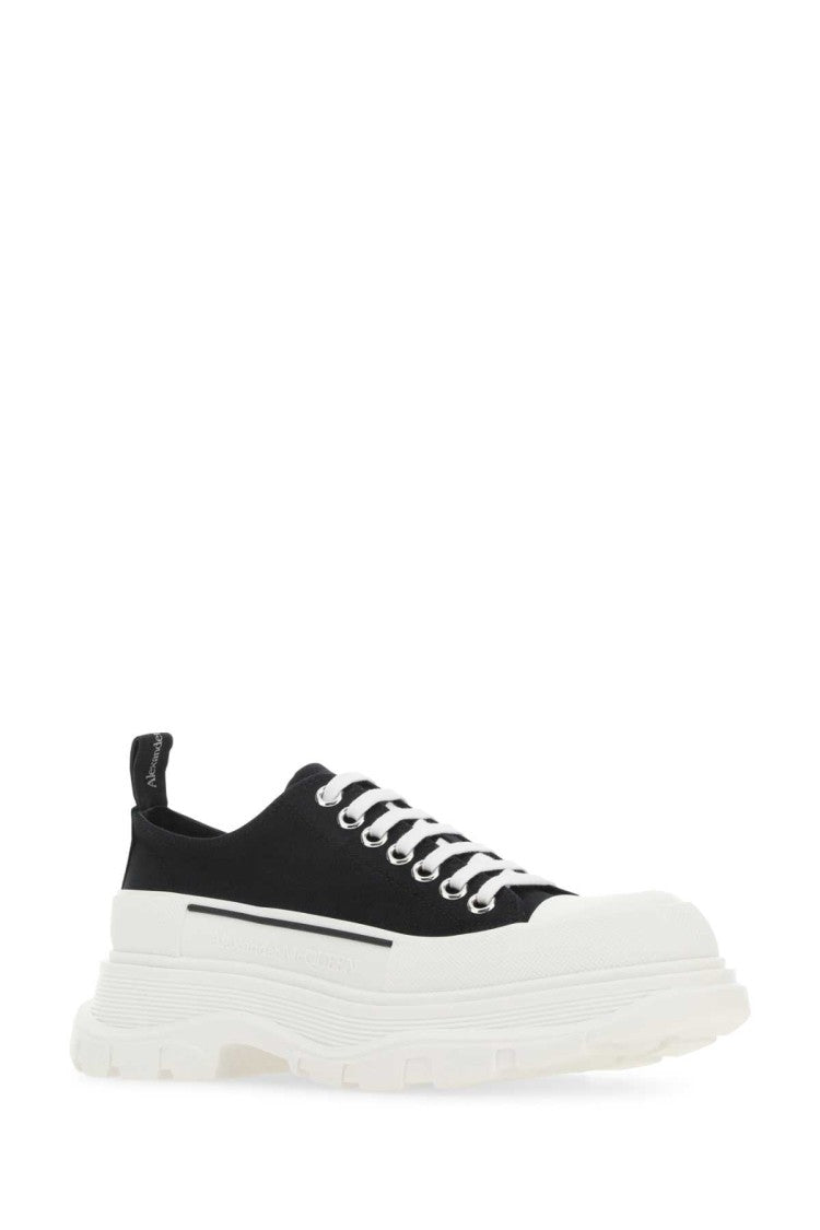 Alexander Mcqueen Black Canvas Tread Slick Sneakers