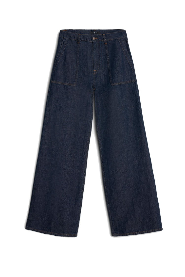 7 For All Mankind Utility Pocket Wide-Leg Denim Pants