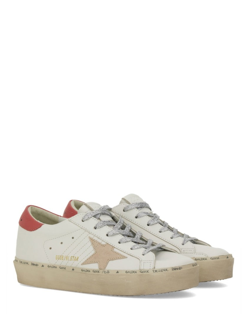 Golden Goose White Hi Star Cow Leather Sneakers