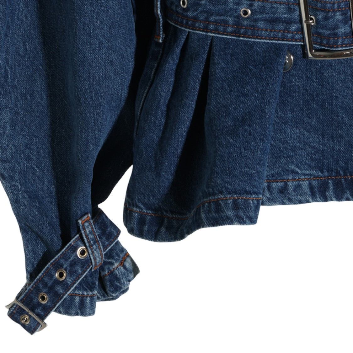 Anine Bing Double-Breasted Belted Denim Jacket
