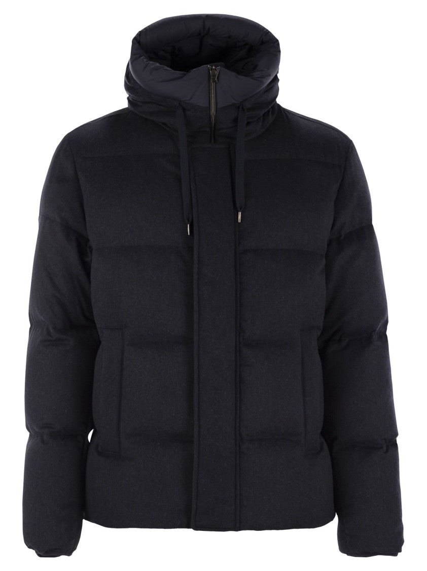 Herno Bomper Uin Cashmere And Silk Down Jacket