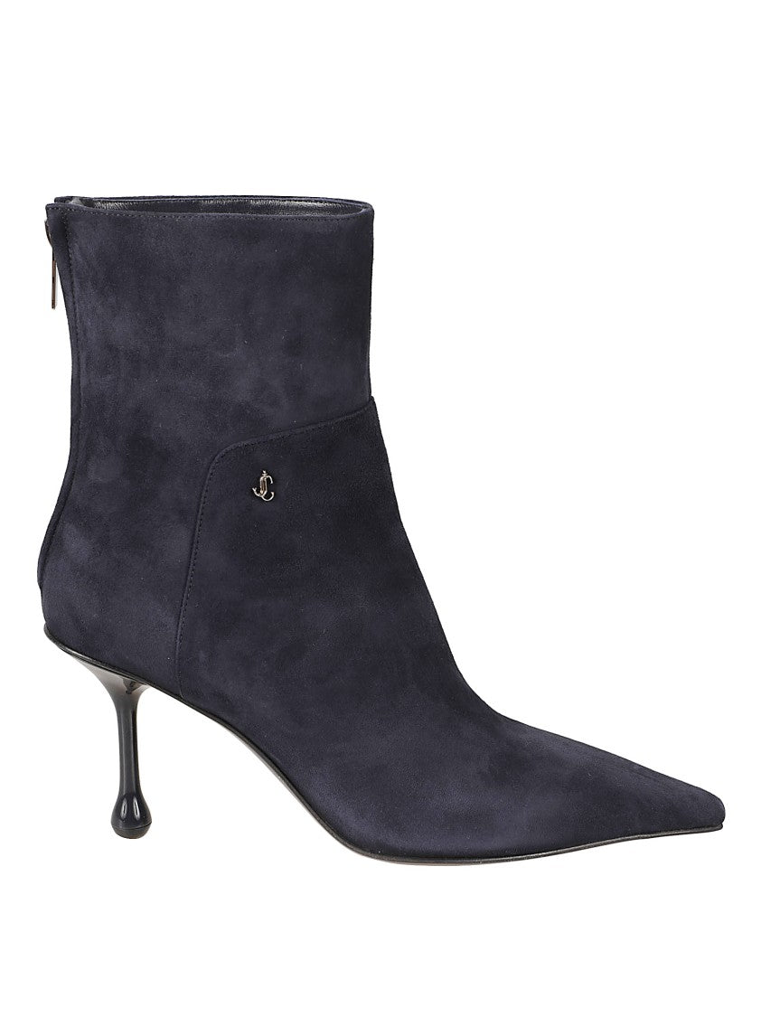 Jimmy Choo Pointed Toe Ankle Boots With Sculptural Kitten Heel