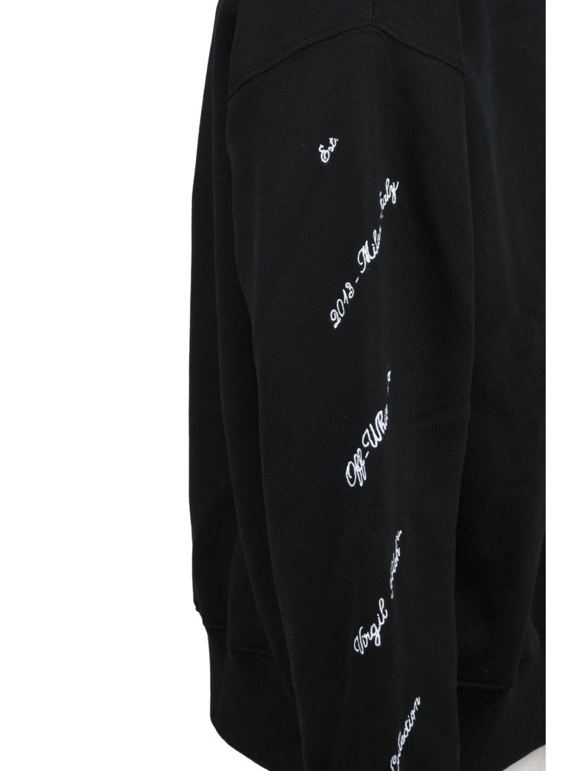 Off-White Black Cotton Minimalist Sweatshirt