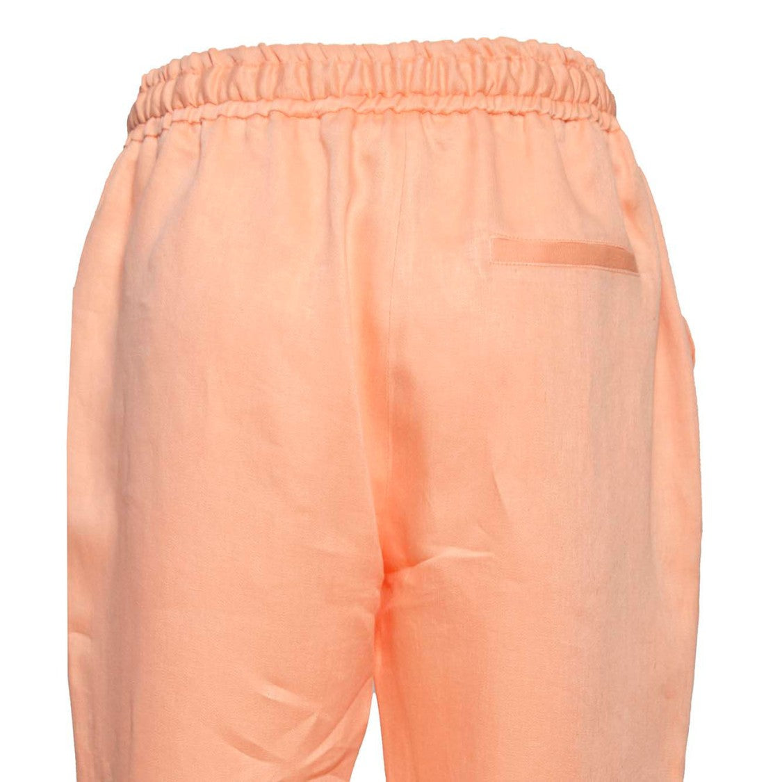 Barba Joke Straight Trousers In Peach Linen