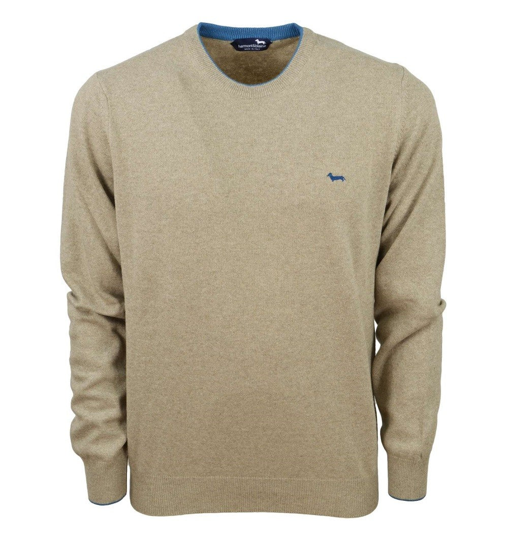 Harmont & Blaine Cashmere Blend Pullover With Contrasting Stripe