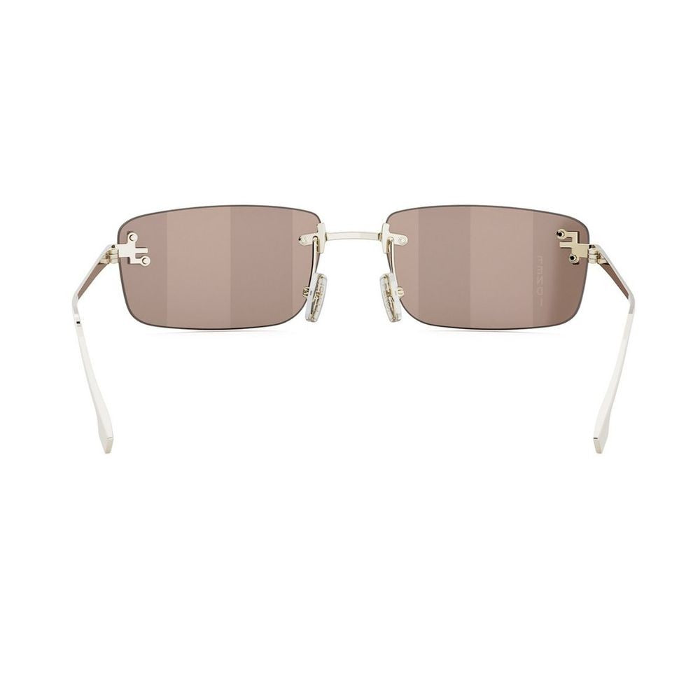 Fendi First Crystal Rectangular Rimless Sunglasses