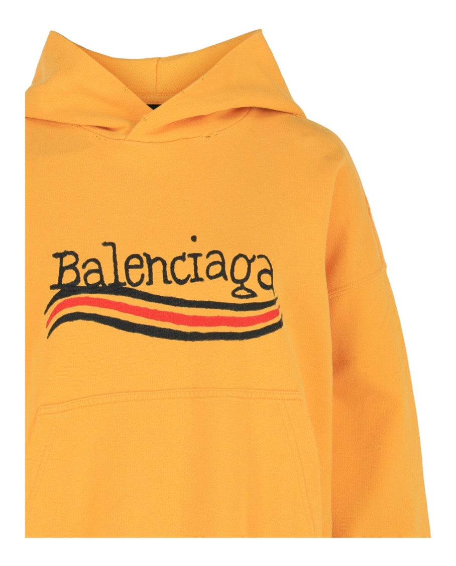 Balenciaga Hand-Drawn Balenciaga Campaign Hoodie With Distressed Accents
