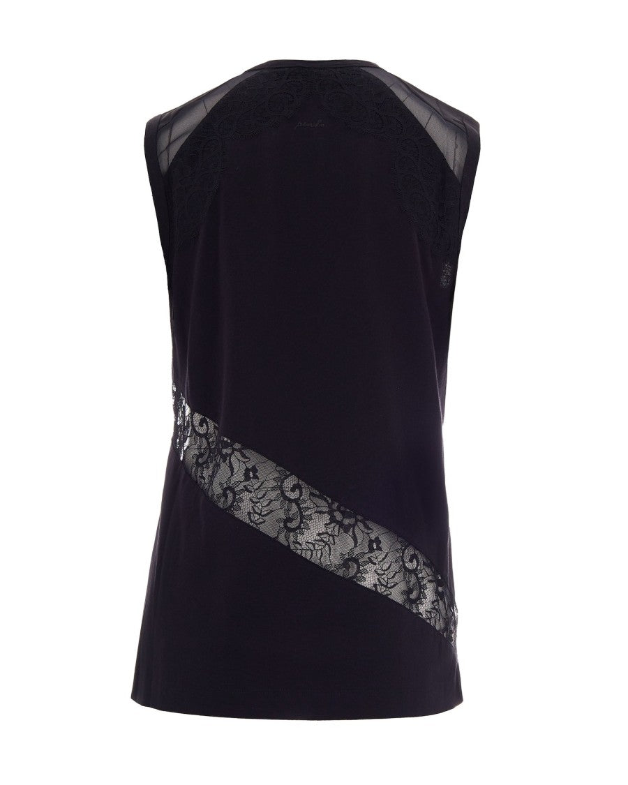 Pinko Black Molly Tank Top With Inserts