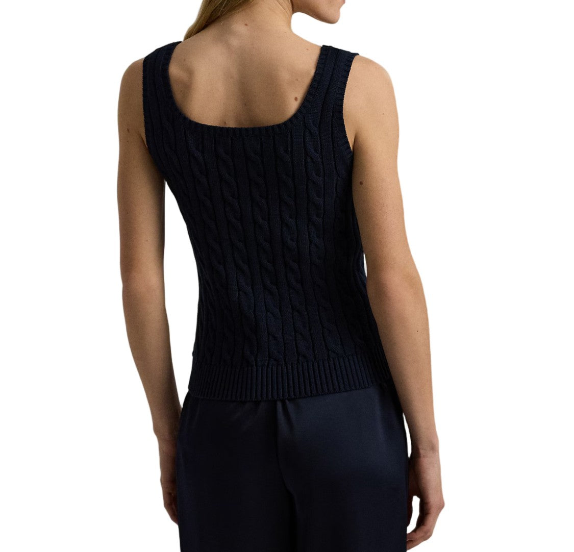 Lauren Ralph Lauren Navy Blue Riduan Gassed Cotton Vest