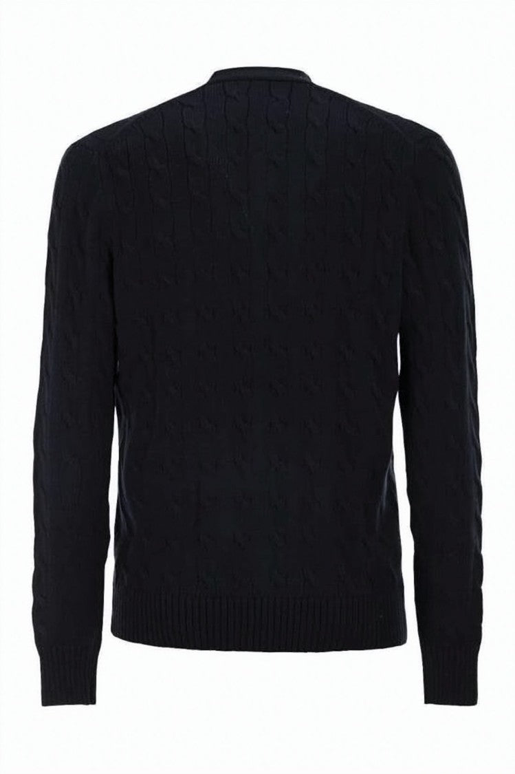 Polo Ralph Lauren Cable Knit Cardigan With Button-Up Front And Embroidered Logo
