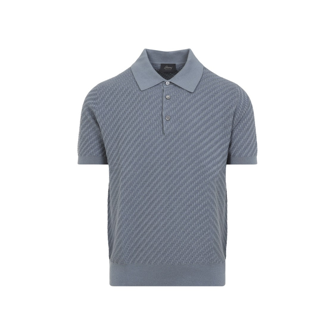 Brioni Blue Cotton Blend Polo Shirt