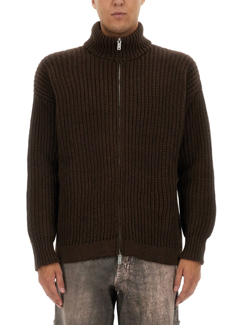 Emporio Armani Textured Ribbed High Collar Sweater