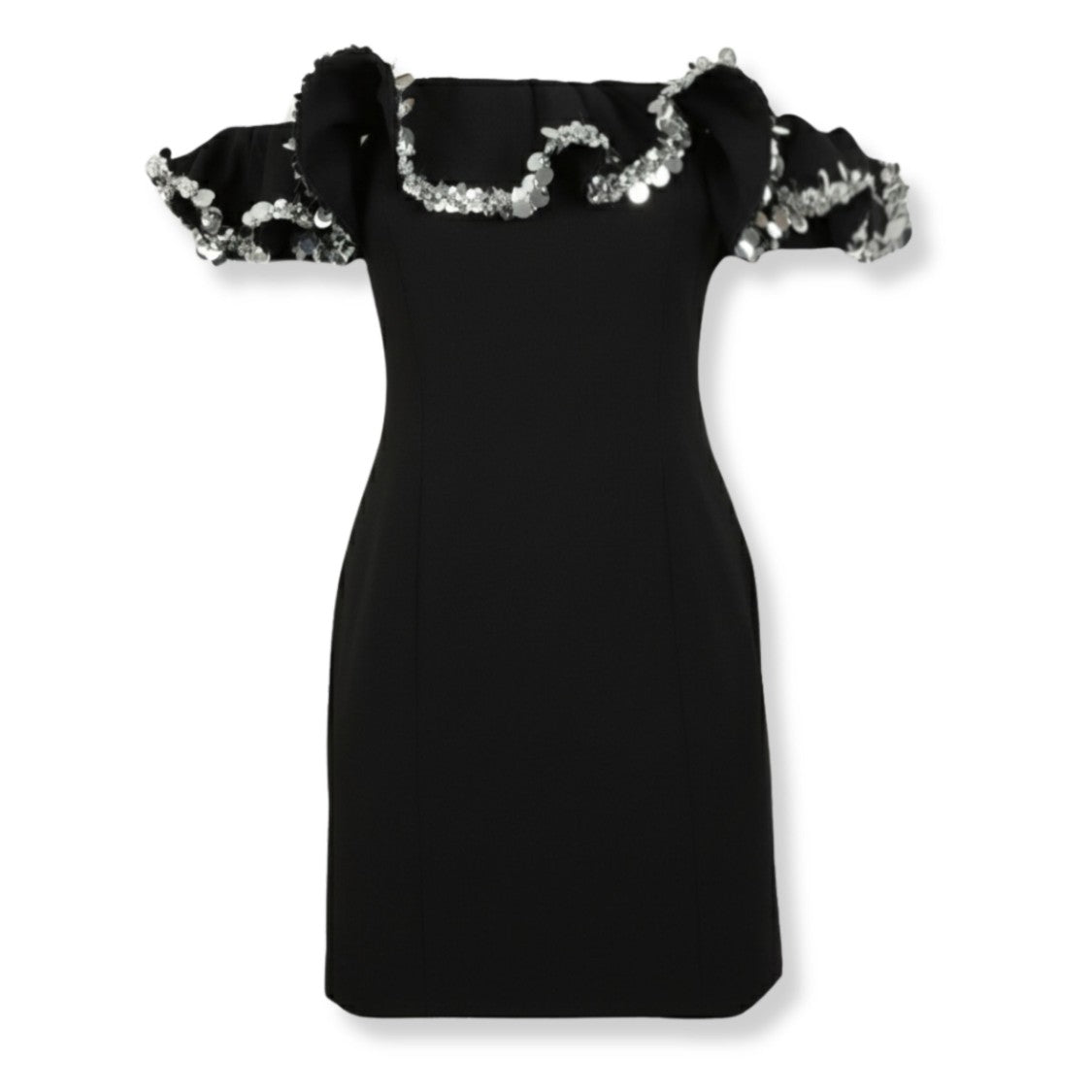 Rotate Rotate Crêpe Mini Ruffle Dress