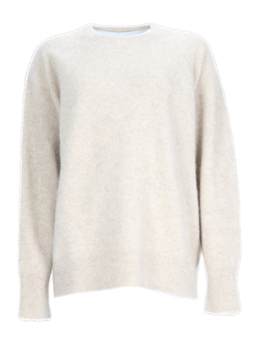 P.A.R.O.S.H. Plush Raccoon Fur Sweater With Ribbed Cuffs