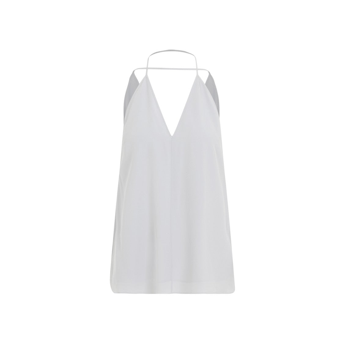 Totême Double-Halter White Silk Top