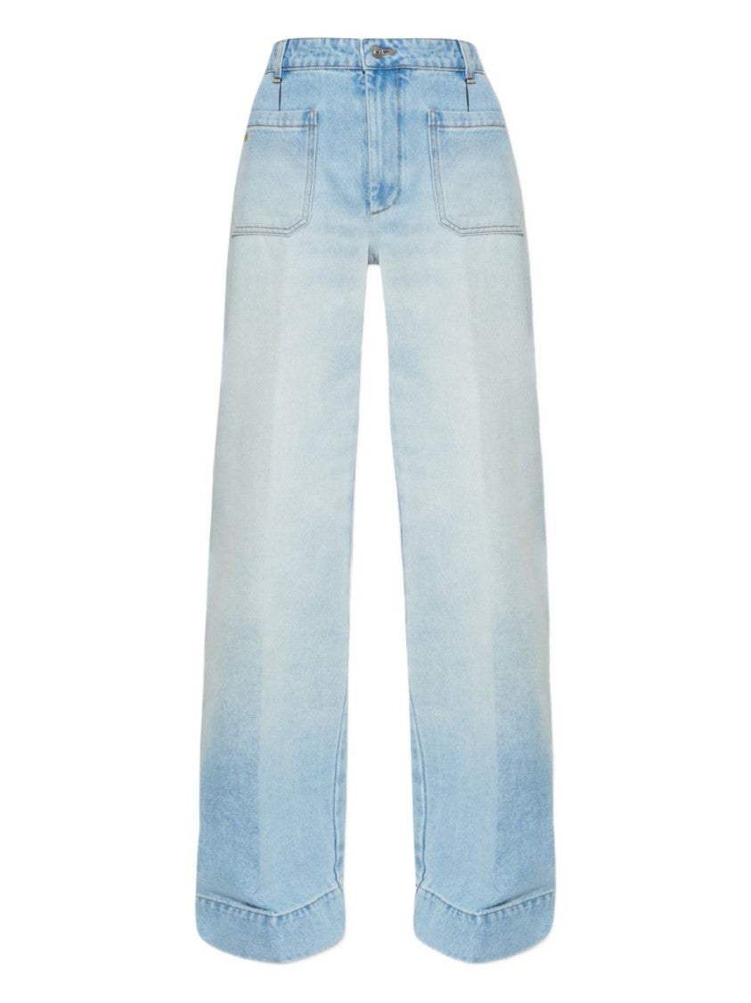 Victoria Beckham Slim-Fit Jeans In Clear Blue Denim