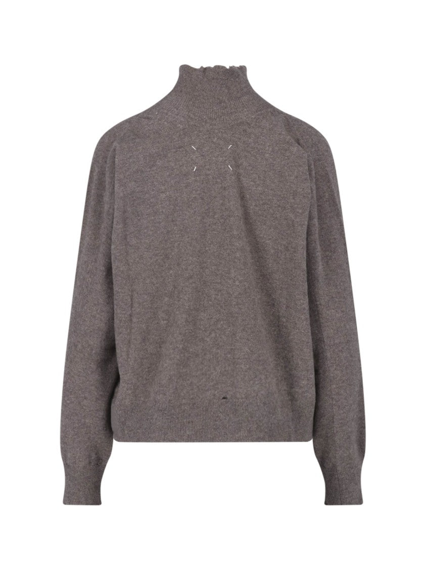 Maison Margiela Relaxed High Collar Virgin Wool Sweater
