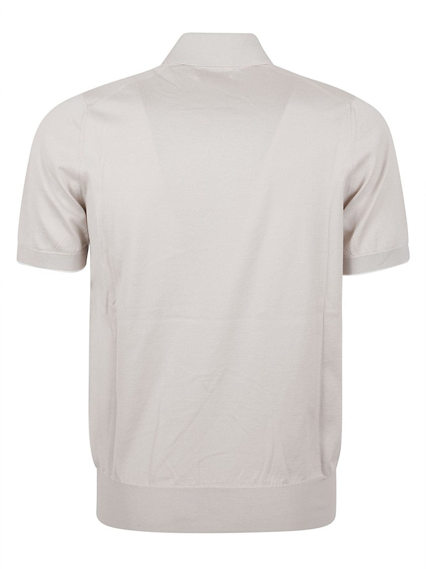 Brunello Cucinelli Short-Sleeved Polo Shirt With Classic Collar And Embroidered Emblem