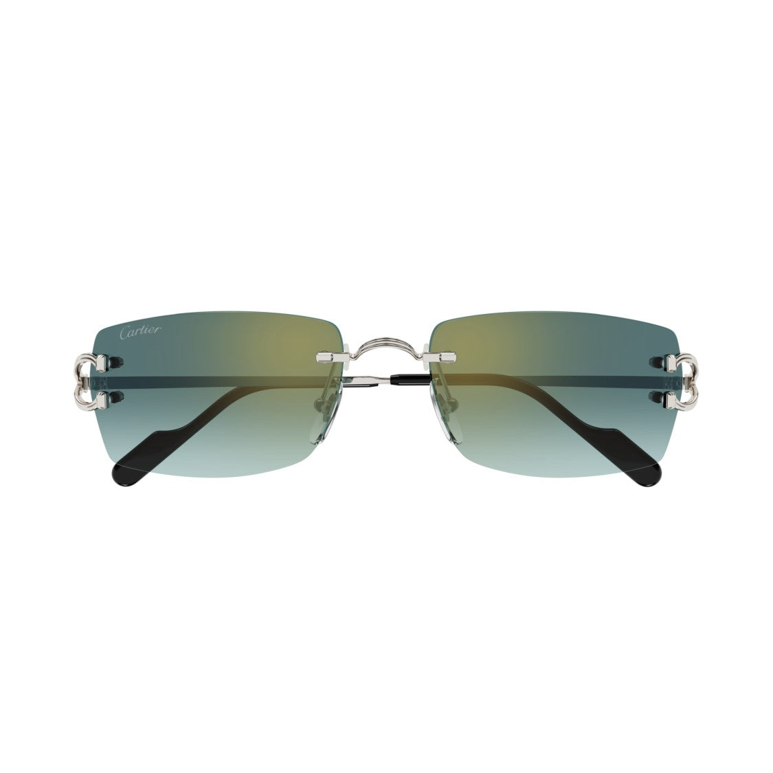Cartier Rectangular Rimless Sunglasses With Gradient Lenses