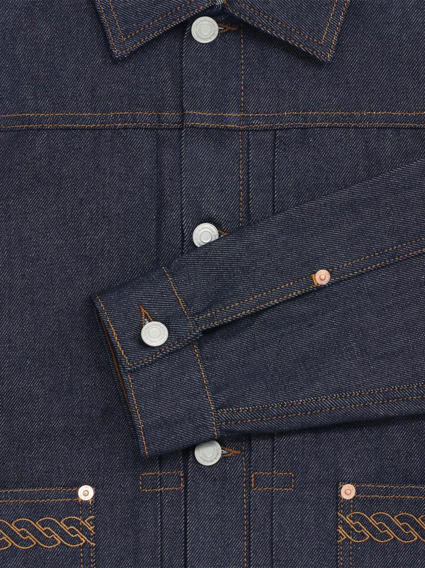 Drôle De Monsieur Timeless Denim Jacket With Structured Silhouette