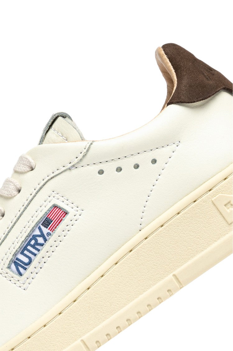 Autry White Dallas Brown Trim Sneakers