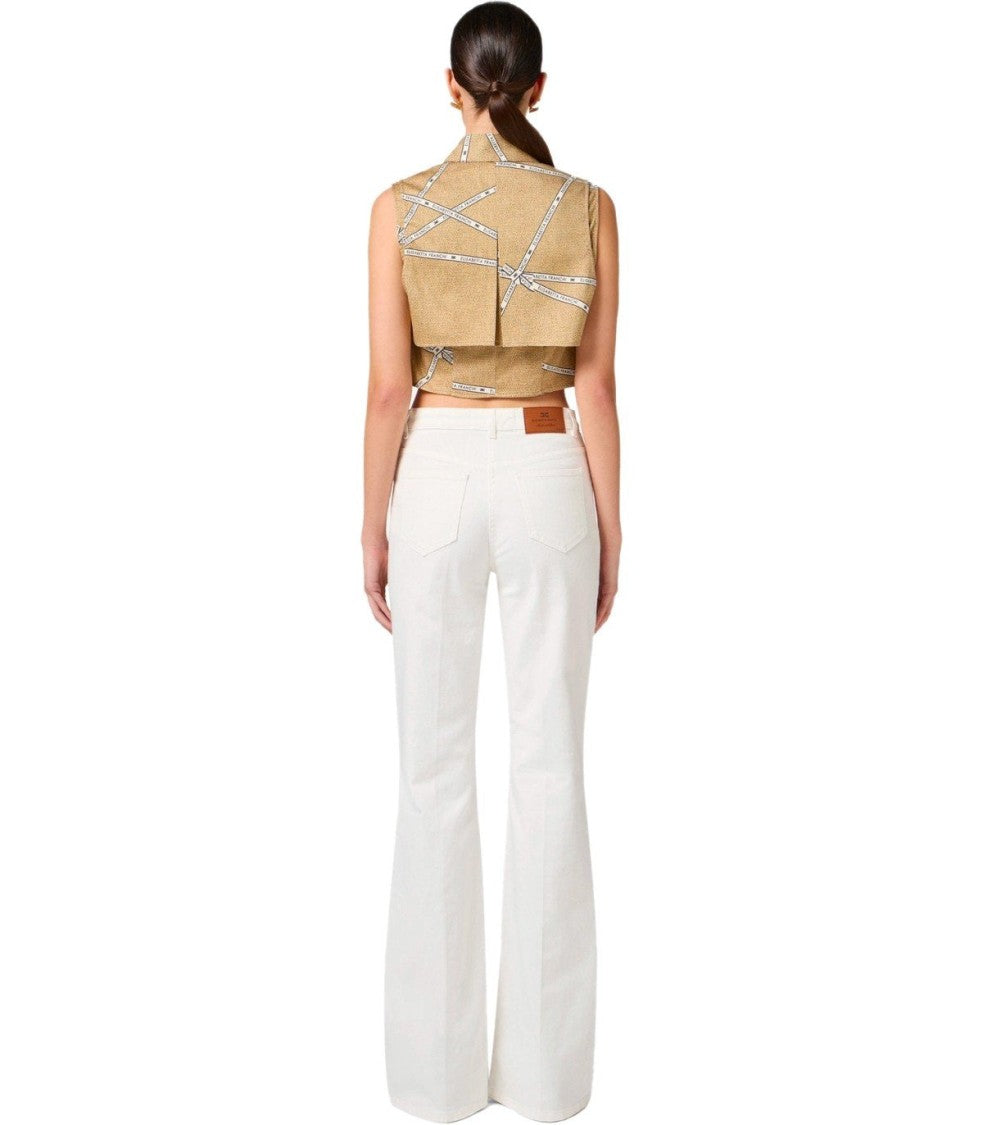 Elisabetta Franchi Ivory Cotton Jeans
